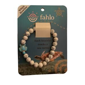 Fahlo Animal Tracking Bracelet, Sea Turtle.  Color: White Howlite